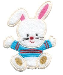 Nažehlovací aplikace velké - bílý zajíc